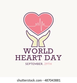 Creative poster or banner of world heart day.
