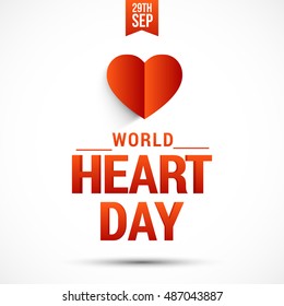 Creative poster or banner of world heart day.