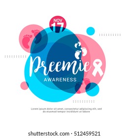 Afiche creativo o cartel del día mundial de prematuros.
