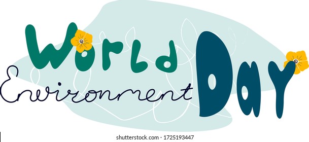 Creative poster in ble colores  or banner of World Environment Day..Vector stock 