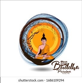 creative poster for Buddha Purnima with nice and creative design illustration.