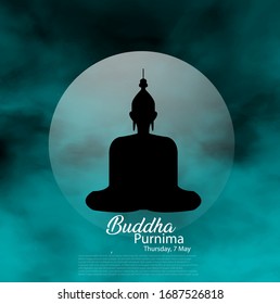 creative poster for Buddha Purnima with nice and creative design illustration.
