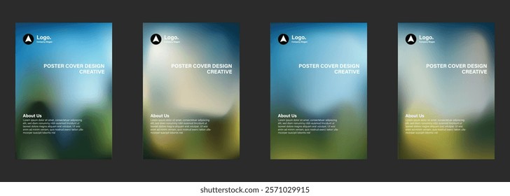 Creative Poster Cover Designs Blurred Nature Backgrounds