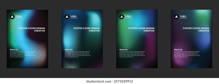 Creative Poster Cover Designs Gradient, Modern, Abstract, Dark, Blue, Green, Purple