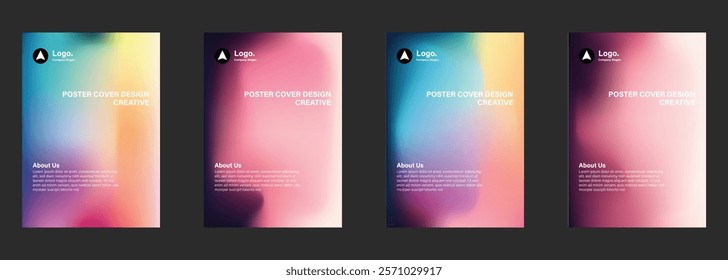 Creative Poster Cover Designs Gradient Backgrounds, Logos, About Us