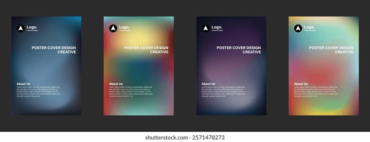 Creative Poster Cover Designs Gradient Backgrounds, Logos, About Us