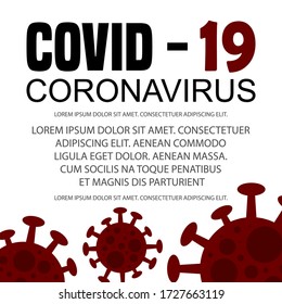 Creative Poster Covid-19 Banner Word with Icons ,Vector illustration.