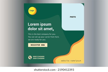 kreatives Plakatdesign auf grünem und gelbem Hintergrund