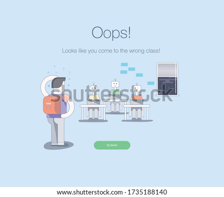 A Creative poster design on the failure of the Education System. Fail to choose the right education path. Oops, Moment. Error 404 page. 