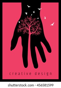 creative poster design for save tree.