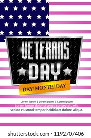 Creative poster design for veterans day. Honoring all who served. November 11