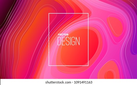 Creative poster design with vibrant gradient liquid shapes. Colorful bright abstract background. Vector modern art illustration. Minimal cover design with fluid colors