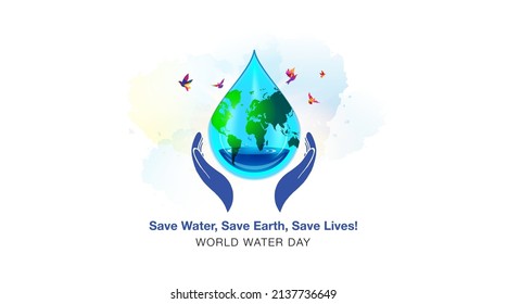 Creative Poster design for world Water day. save water or water conservation awerness banner