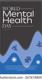 Kreative Poster-Designs für den World Mental Health Day am 10. Oktober