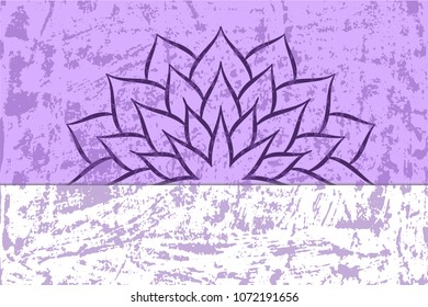 Creative poster with flower mandala in indian style. Vector illustration. 