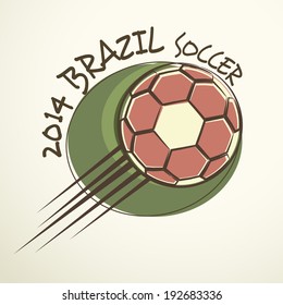 Creative poster, flyer or banner design with soccer ball and stylish text for 2014 Brazil soccer championship.