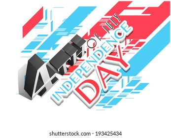 Creative poster, flyer or banner design with stylish text on grungy flag colors background for American Independence Day celebration. 