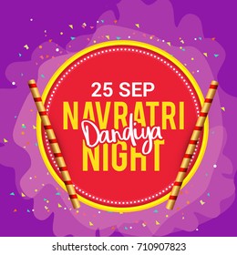 Creative Poster Or Flyer Of Dandiya Invitation Card Background.