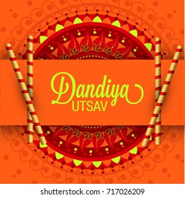 Creative Poster Or Flyer Of Dandiya Invitation Card Background.