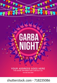 Creative Poster Or Flyer Of Dandiya Invitation Card Background.