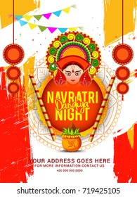 Creative Poster Or Flyer Of Dandiya Invitation Card Background.