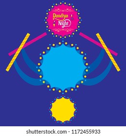 Creative Poster Or Flyer Of Dandiya night Invitation Card design.