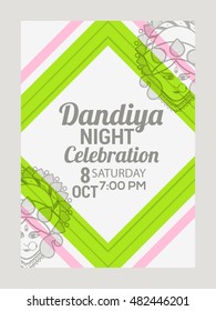 Creative poster or flyer of dandiya utsav celebration festival of navratri.