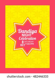 Creative poster or flyer of dandiya utsav celebration festival of navratri.