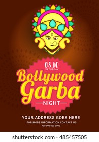 Creative poster or flyer of dandiya utsav celebration festival of navratri.
