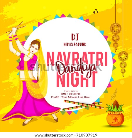 Creative Poster Flyer Festival Dandiya Celebration Navratri Dandiya