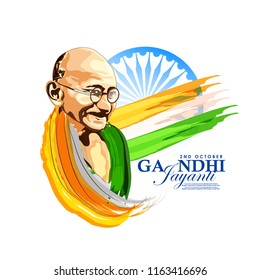 cartaz criativo para Gandhi Jayanti ou 2 de outubro com ilustração de design criativo,
 Aniversário Mohandas Karam Chandra Gandhi.