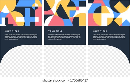 creative poster geometric shapes brochure for bussiness pop template