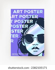 Creative poster. A girl with a pearl gradient.