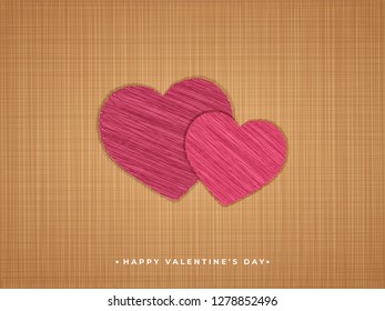 Creative poster or greeting card design with scribble style heart shapes for Valentine's Day celebration.