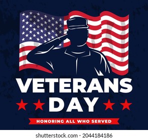 creative poster happy veterans day vector illustration design. 11 november