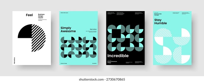 Kreatives Posterlayout. Geometrisches Hintergrunddesign. Isolierte Buchdeckvorlage. Geschäftspräsentation. Broschüre. Bericht. Banner. Flyer. Werbung. Packungsbeilage. Newsletter. Katalog. Notebook