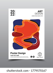 Plantilla de diseño de revista creativa para afiches. Fresco fondo abstracto, ilustración de vectores de tamaño A4.