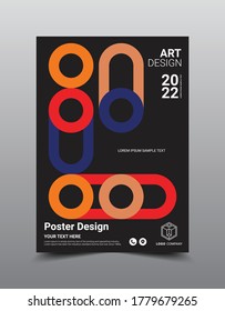 Creative poster magazine design template. Cool abstract backgrounds, Vector illustration artwork A4 size.