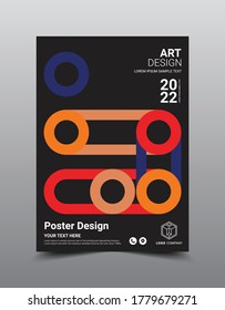 Creative poster magazine design template. Cool abstract backgrounds, Vector illustration artwork A4 size.