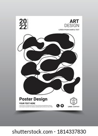 Creative poster magazine design template. Cool abstract backgrounds, Flat style vector illustration artwork A4 size.
