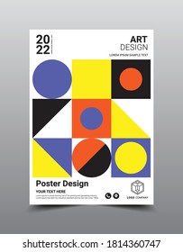 Creative poster magazine design template. Cool abstract backgrounds, Flat style vector illustration artwork A4 size.