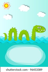 creative poster with sea monster