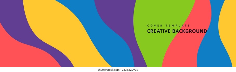Creative poster style fluid, dynamic wavy colored shapes. Ideal for party, banner, cover, print, promotion, sale, greeting, ad, web, page header landing social media Vector
