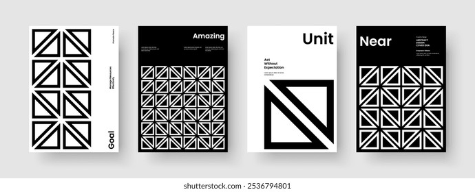 Modelo de Cartaz Criativo. Design Geométrico de Apresentação de Negócios. Layout de Folheto Isolado. Panfleto. Capa de Livro. Faixa. Relatório. Histórico. Panfleto. Identidade da marca. Publicidade. Folheto informativo. Boletim Informativo