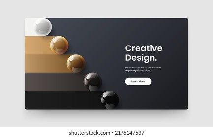 Creative poster vector design layout. Minimalistic 3D balls corporate brochure concept.