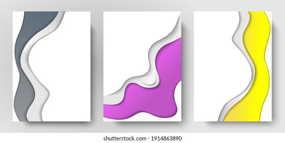 Creative posters set. Minimalistic trendy backgrounds for branding, banner, cover, card.