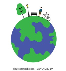 Creative poster-style vector artwork showing a dense crowd and Earth, emphasizing overpopulation and the importance of awareness. 
