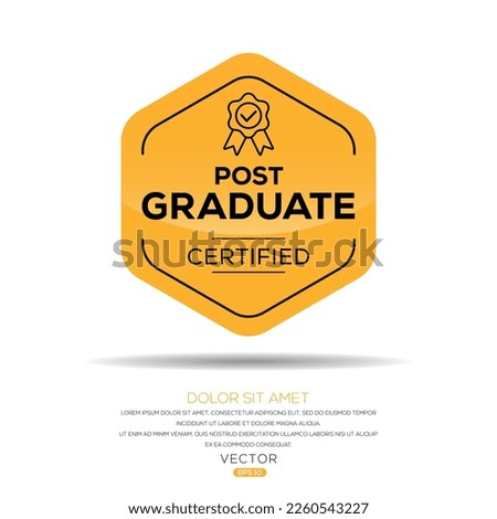 Creative (Postgraduate) Certified badge, vector illustration.