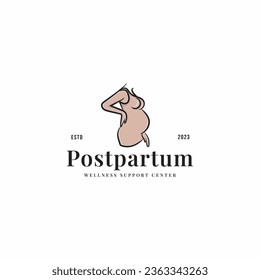 creative postpartum Perinatal Wellness logo design vector for motherhood, healthcare, mental and pregnancy business with modern and simple styles 
