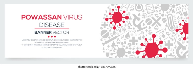 Creative (Powassan  virus) disease Banner Word with Icons ,Vector illustration.	